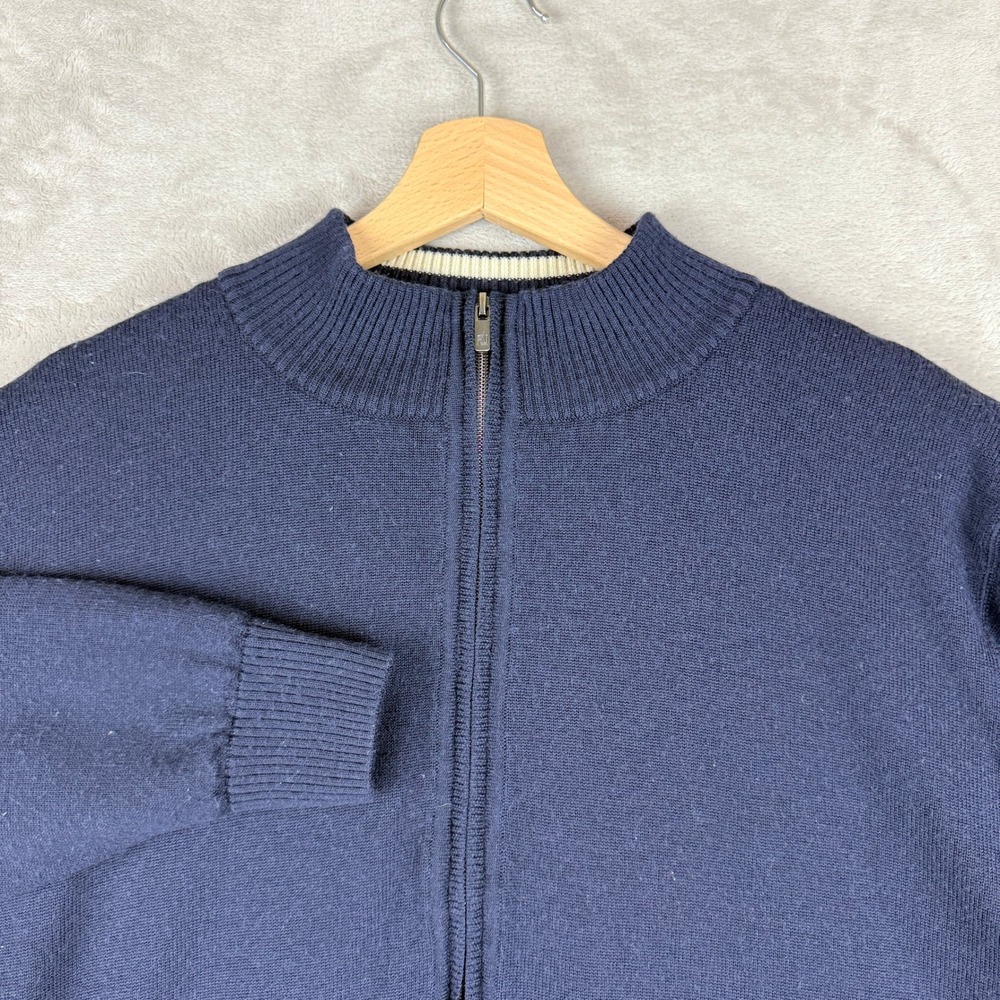 FootJoy Jacket Mens M Navy Blue Wool lined Full Zip Golf Lightweight FJ EUC